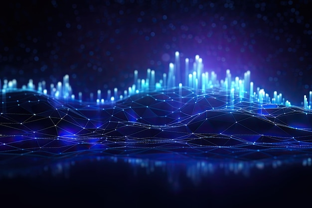 3d rendering of abstract digital background with connection lines and dots network concept futuristic technology wallpaper with digital glowing waves and network system ai generated