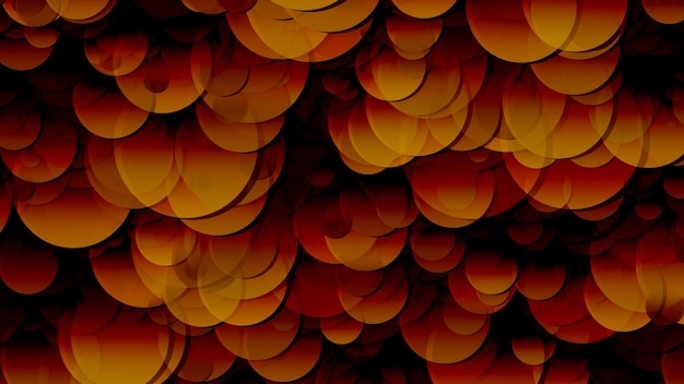 3d rendering of an array of circles circles of different sizes in space