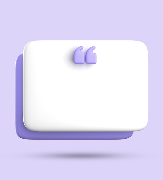 3d rendering of blank speech bubble for testimonial 3D pastel icon set