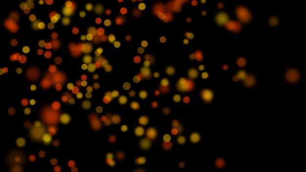 3D rendering of stylish bright multicolored particles in space, which are scattered on a black background. Magic pollen in space. Fabulous vegetation. The perfect background and element for any design