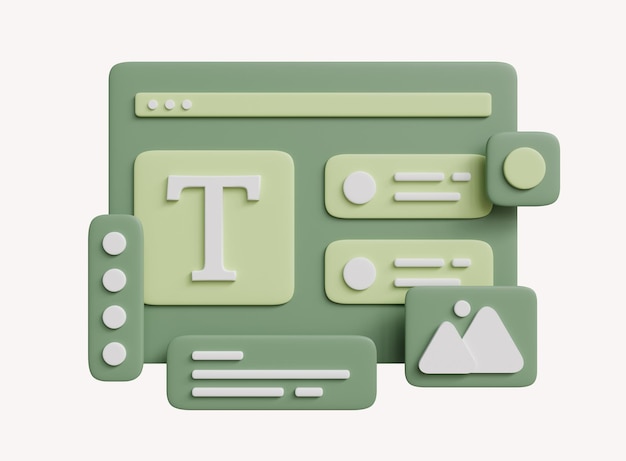 3d rendering of website and data. web development design concept. creative process. 3d rendering.