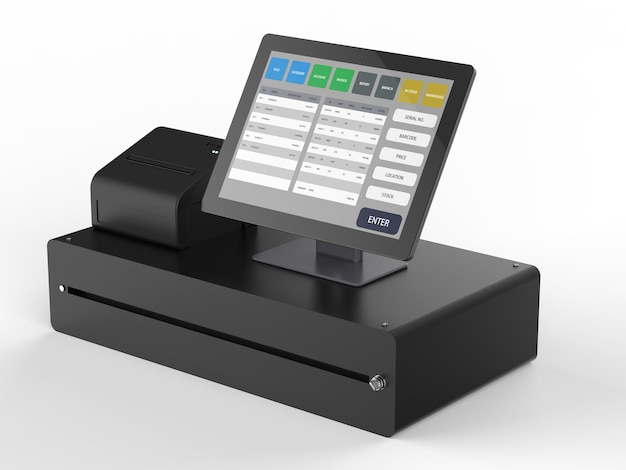 3d rendering point of sale system for store management