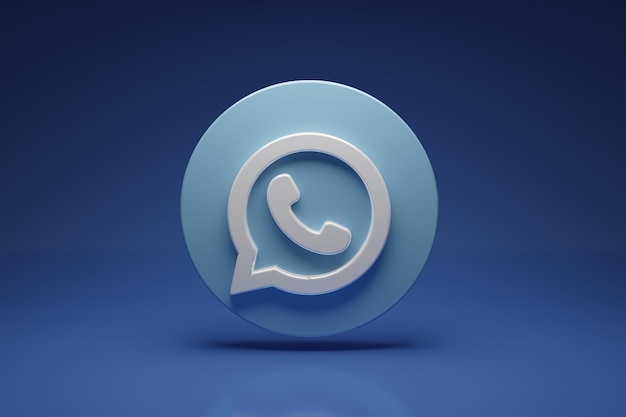 3d rendering social media logo iconxA TELEPHONE on blue gradient backgroundxA