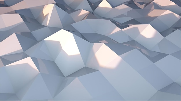 3d rendering triangular geometric surface computer generation abstract low poly waving background