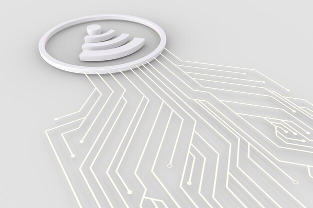 3d rendering wifi symbol concept background
