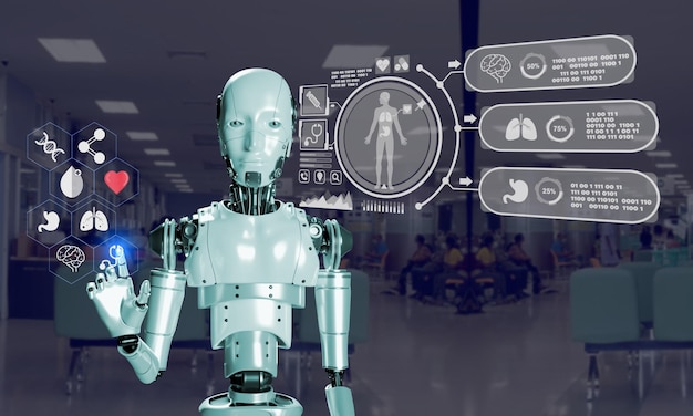 3D robotic render using algorithm process to setting guidelines for treatment