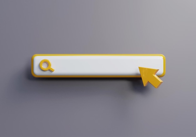 3d search bar ui concept icon on dark background