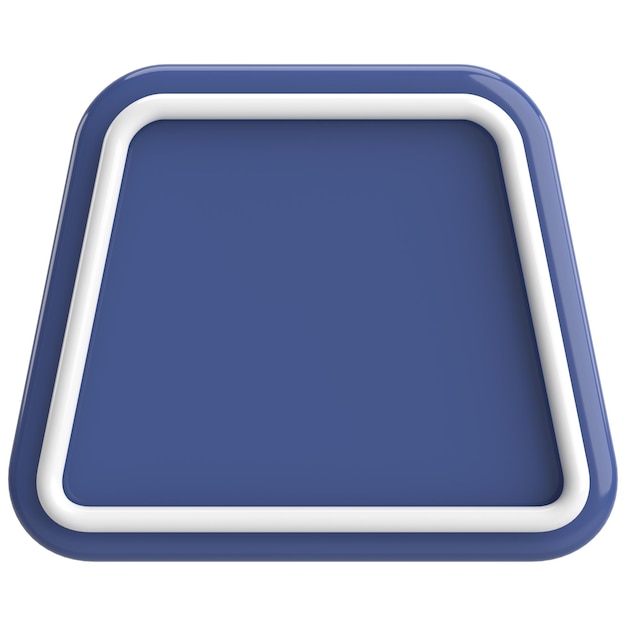 3d trapezoid button empty button 3d illustration