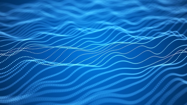3d waves Abstract technology background Science background Big data 3d rendering Network connection