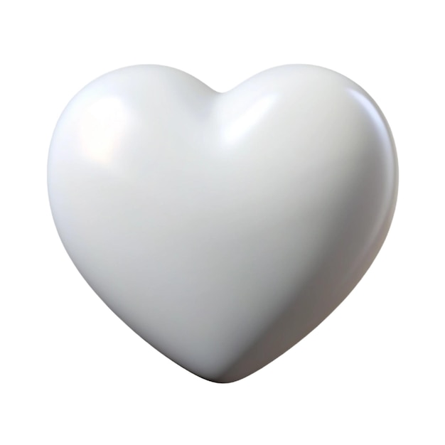 3d white heart icon