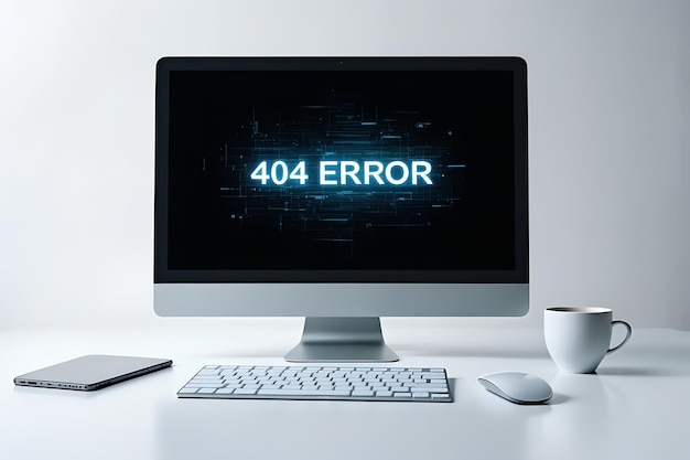 404 error message on computer monitor display page not found website problem broken link