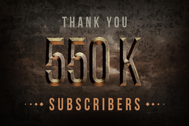550 K subscribers celebration greeting banner with historical design