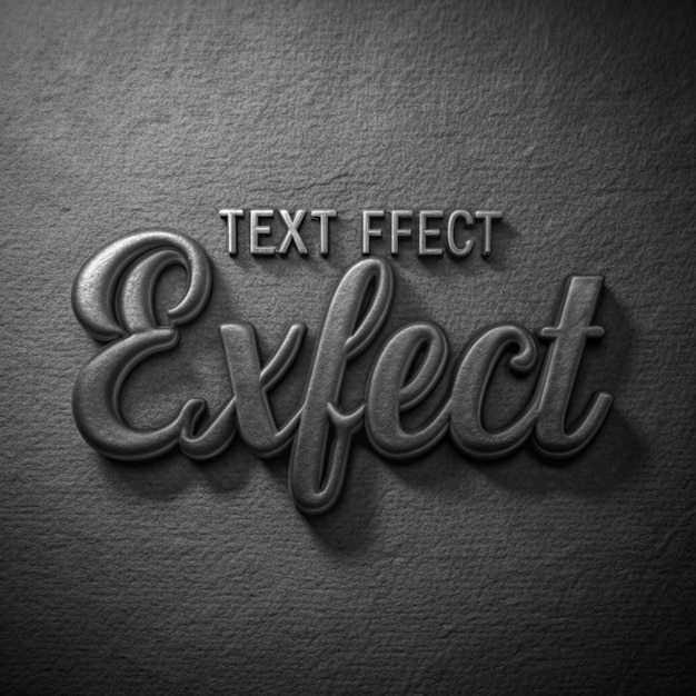 a black and white photo of a metal object that says text effect