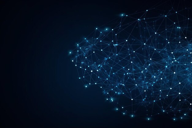 a blue abstract background with a line that says  connected