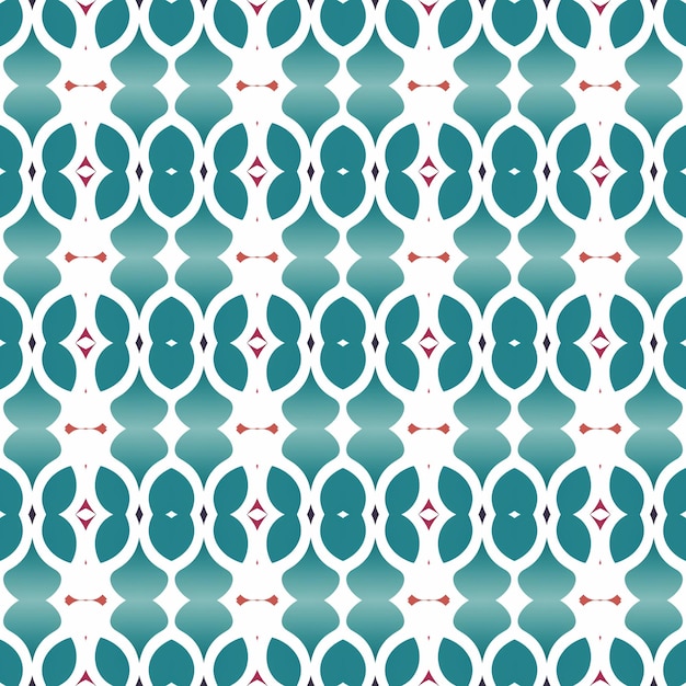 a blue and green background with a red and white pattern