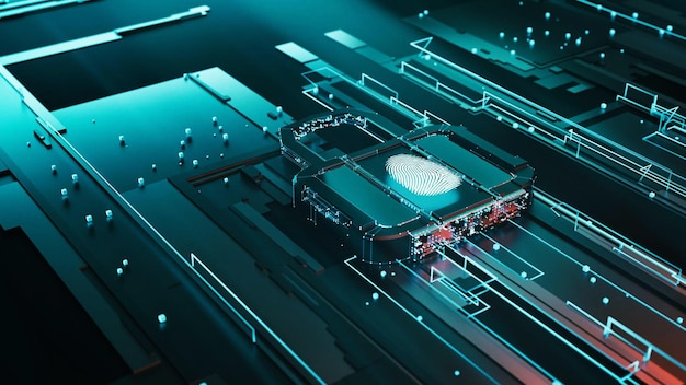 a blue and green image of a circuit board with the word'smart'on it