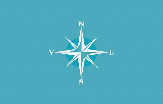 a blue and white compass with the word quot n quot on the top