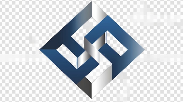 a blue and white geometric design with the letters f and the letters f