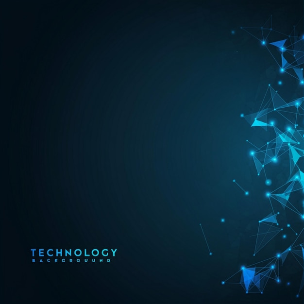 a blue background with a graphic that says technology