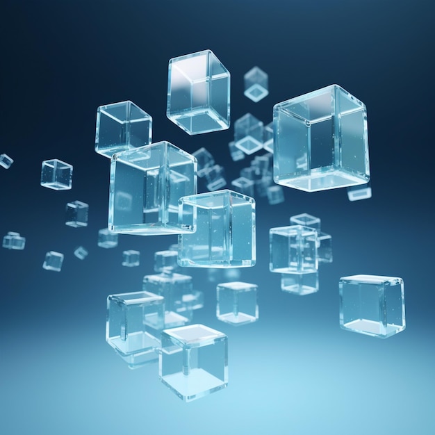 a blue background with ice cubes and the word ice.