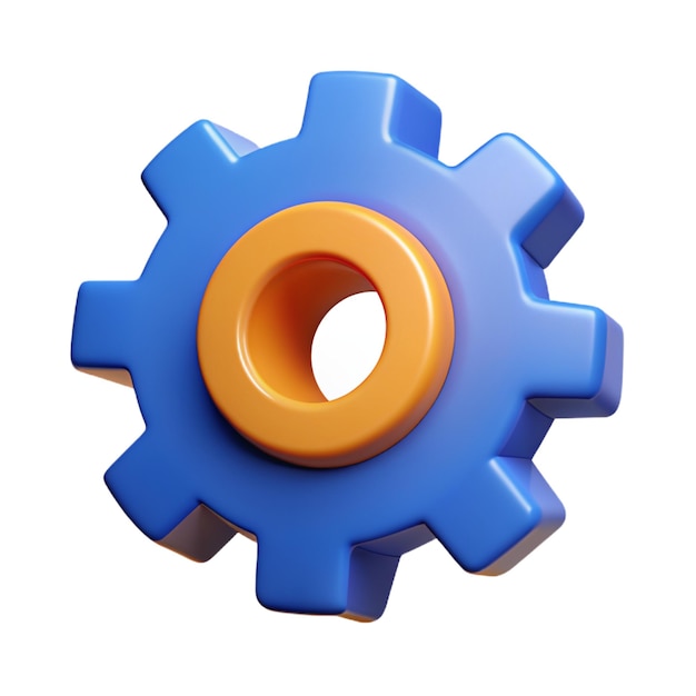 a blue gear that has a blue cog on it