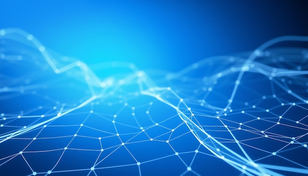 a blue web with a white line that says  the network