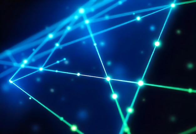 a blue wire with green dots and a blue background