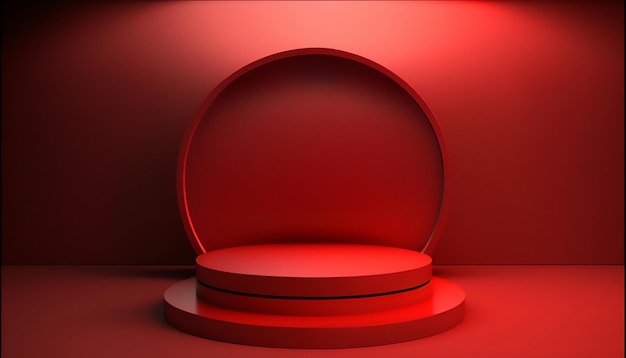 A bold and powerful red pedestal to showcase your product's durability