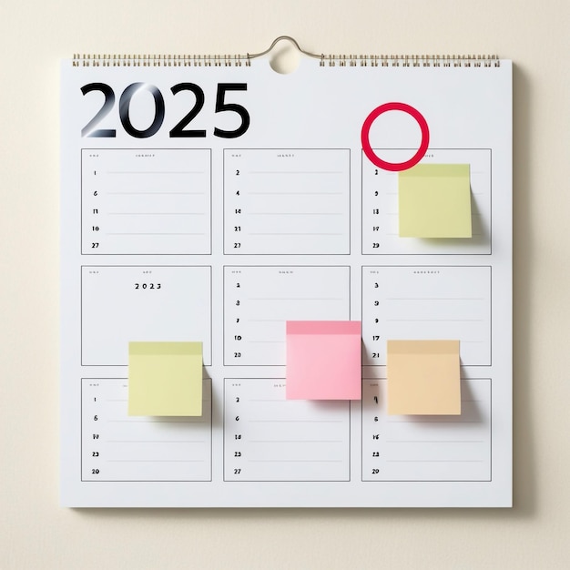 a calendar with a red circle and a red circle on it
