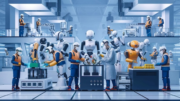 a cartoon of robots with the word robot on the back