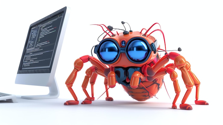 Photo a charming 3d spider engagingly coding as a web developer showcasing its efficiency perfectly suited for web development creativity technology and teamwork concepts