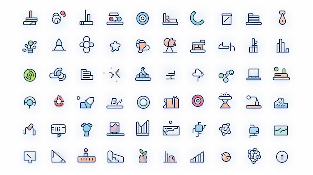 a close up of a bunch of different colored icons generative ai