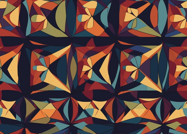 a close up of a colorful abstract pattern of triangles generative ai