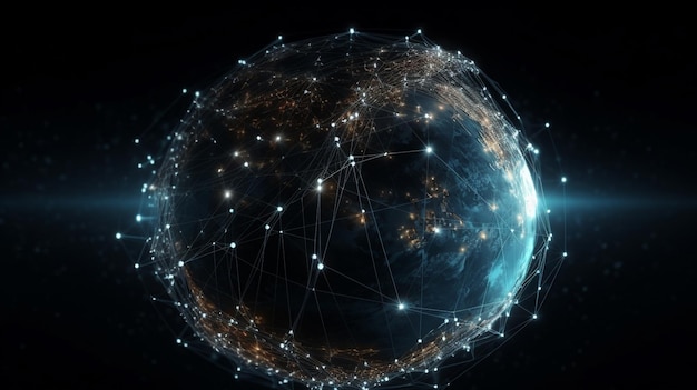 a close up of a globe with the words global on it