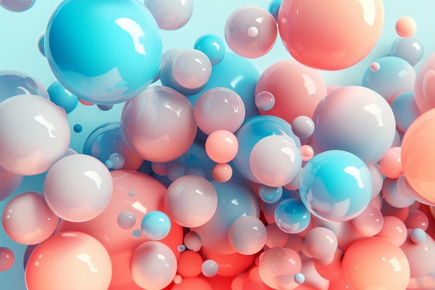 A colorful abstract image of many different colored spheres
