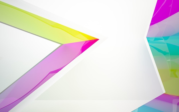 a colorful background with a white background and a blue and green object.