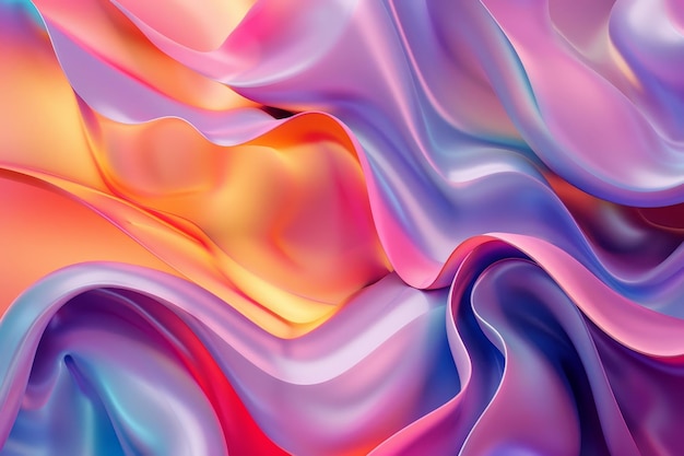 A colorful flowing piece of fabric with a rainbow of colors