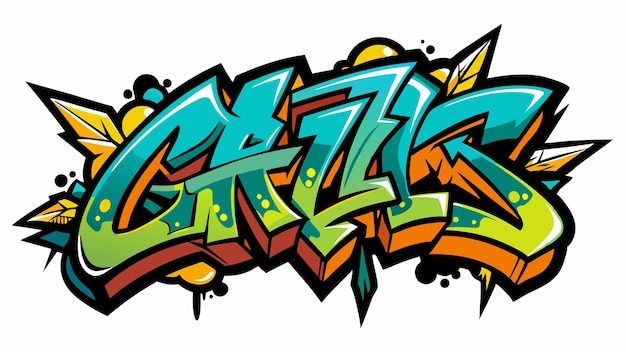 a colorful graffiti drawing with the word graffiti on it