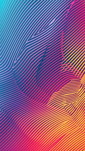 a colorful image of a womans face with a pink and purple lines