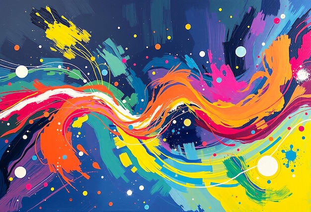 a colorful painting with the word  the word  on it
