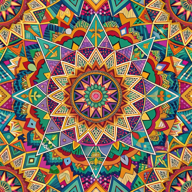 a colorful pattern with the word ornament on it