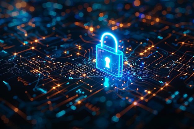 a computer screen with a padlock that says lock on it