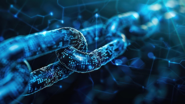 A conceptual image of a secure blockchain network