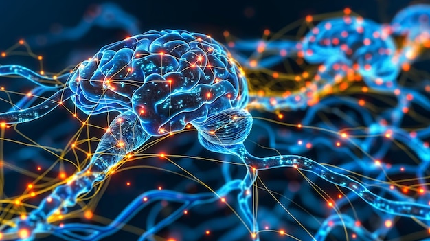 a diagram of a brain with the number of intertwined wires