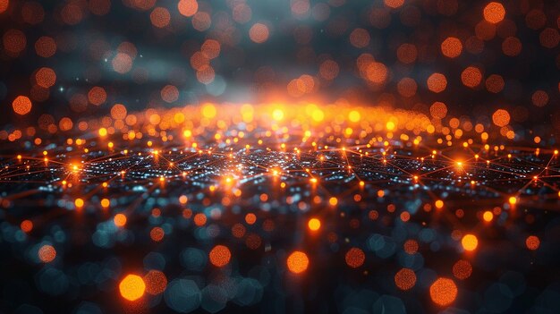 a digital composite of orange and blue lights