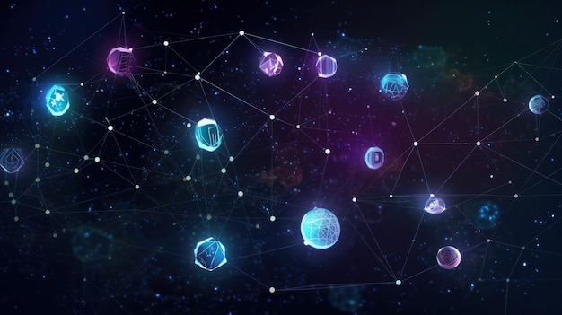 A graphical representation of a connected network AI generated