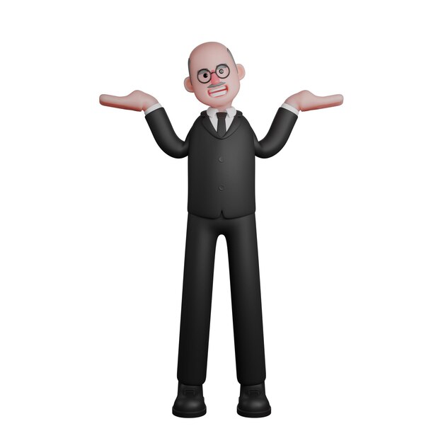 a judge stands raising both hands with palms facing upwards 3d judicial illustration