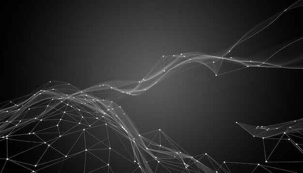 a line of connected lines is shown with a black background
