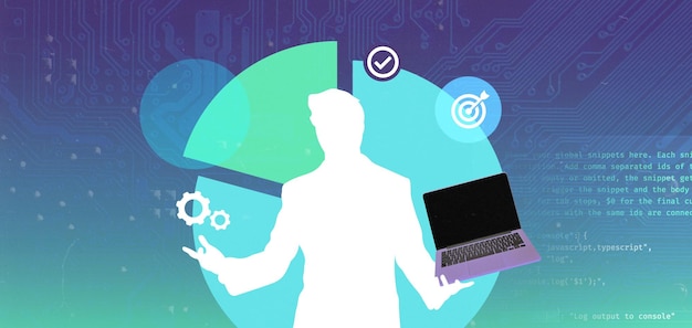 a man is holding a laptop and a blue screen with the words no options