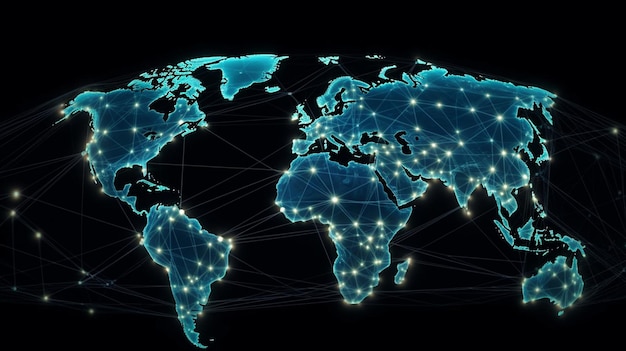 A map of the world with the words world on it